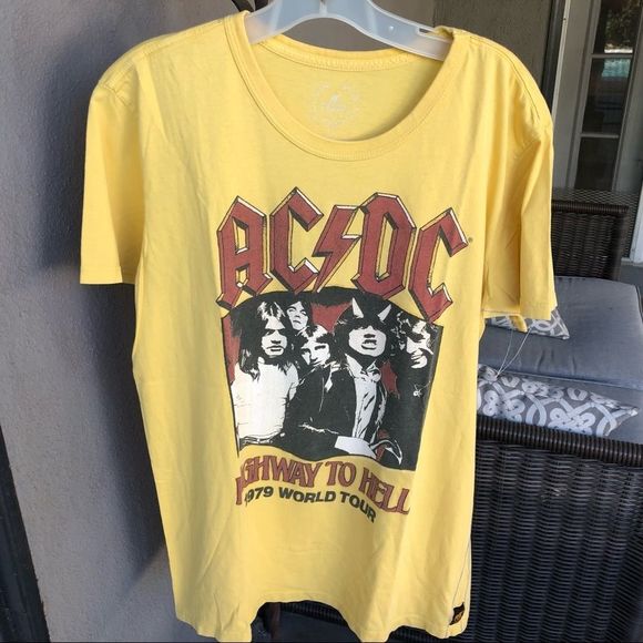 Trunk Ltd Yellow AC/DC Graphic Tee - Picture 1 of 6